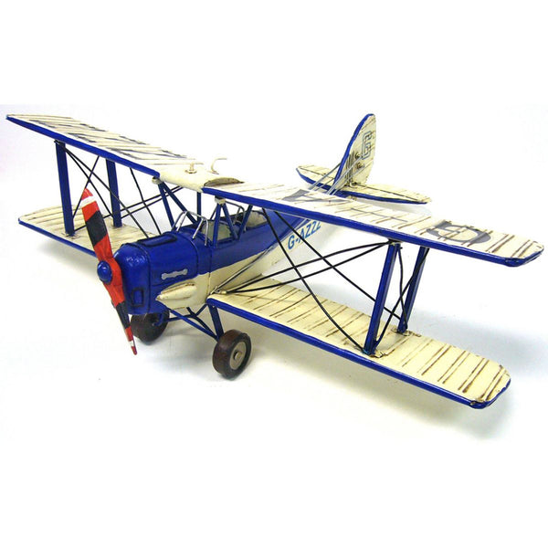 Tiger Moth Plane Blue and White Ornament 50cm