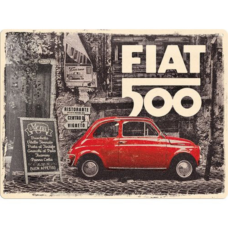 Nostalgic-Art Fiat 500 Large Sign (30x40cm)