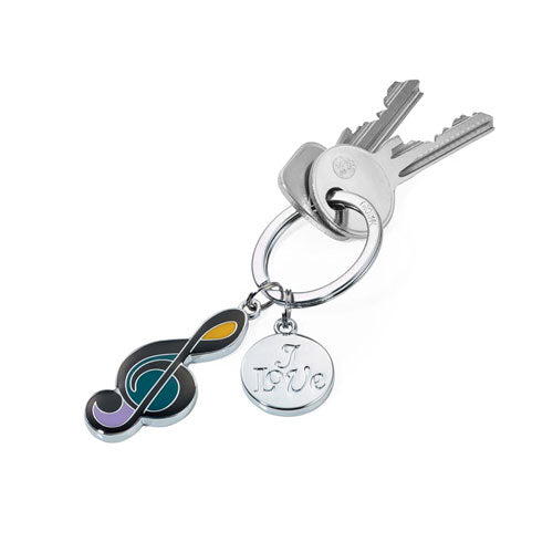 Troika I Love Music Keyring (Silver)