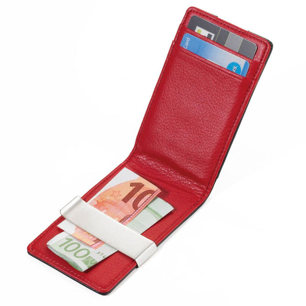 Credit Card Case with Medium Clip (Black/Red)