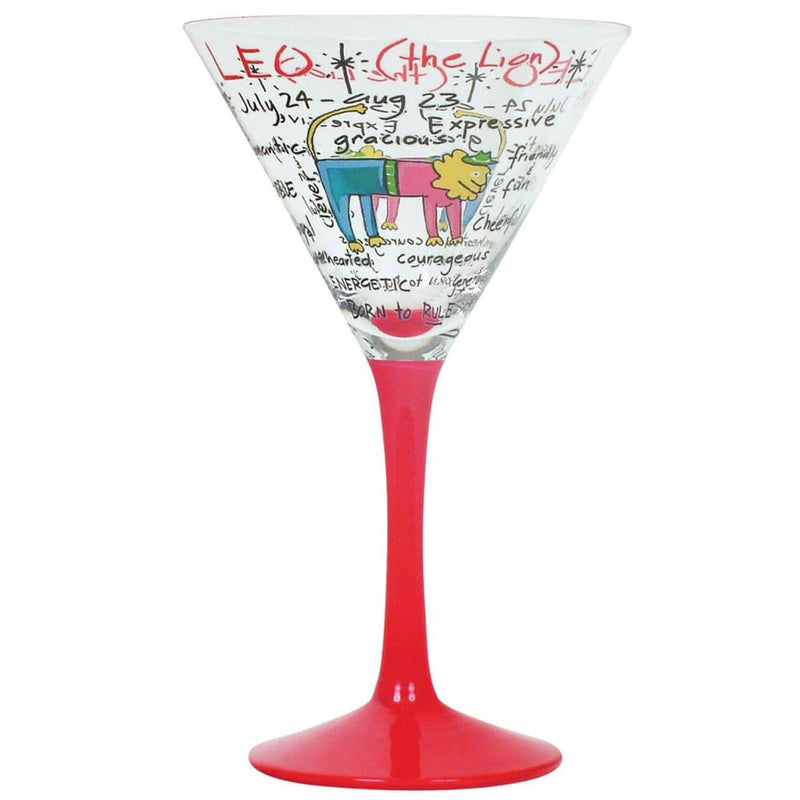 Zodiac Hand-Painted Martini Glass