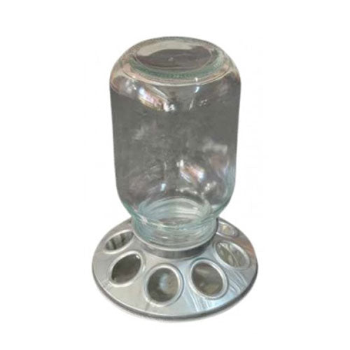 Galvanised Steel Base Feeder with Glass Bottle 1kg