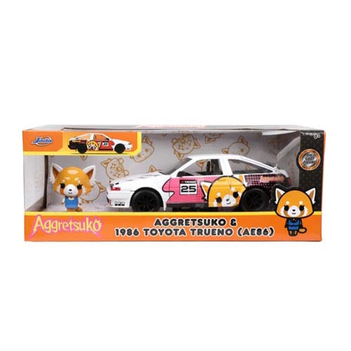 Aggretsuko Toyota AE86 with Aggretsuko 1:24 Diecast Set