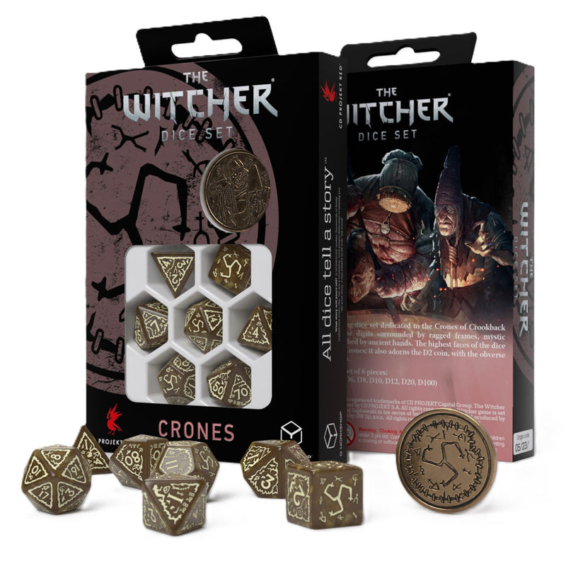 The Witcher Crones Dice Set 7pcs avec pièce