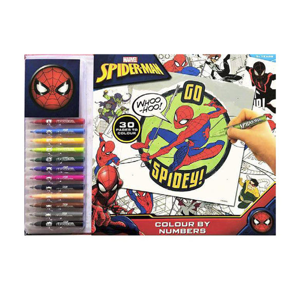 Color By Numbers Spiderman Coloring Set