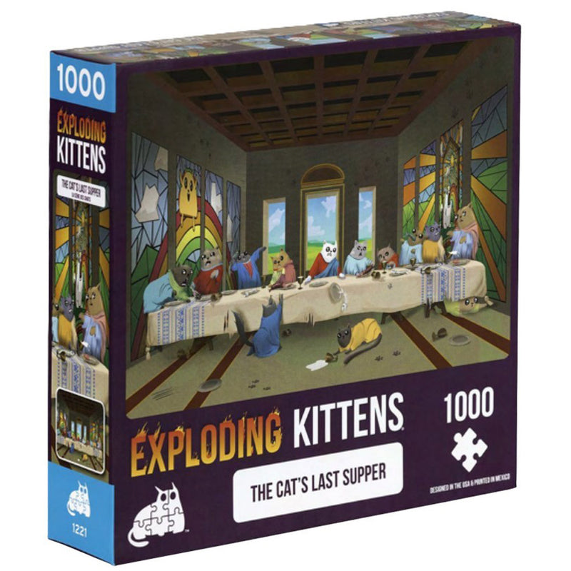 Exploding Kittens Cats Last Supper Puzzle 1000pc