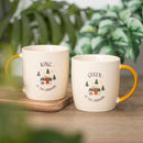 Camping King and Queen Ceramic Couples Mug Set