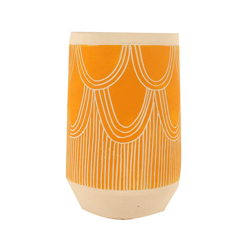 Delphina Yellow Cement Vase (27x15x15cm)