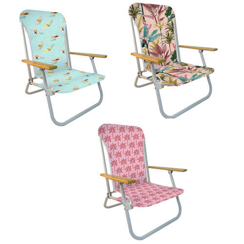 Beach Chair with Wooden Arms (74x68x60cm)