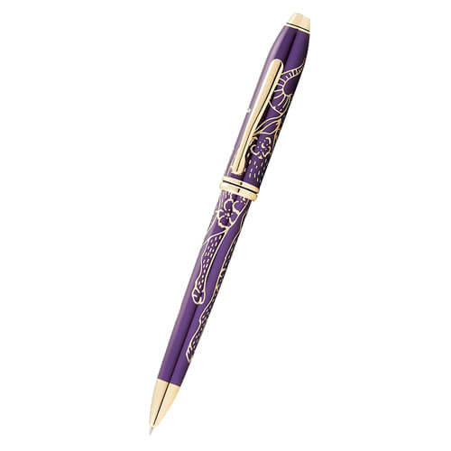 Townsend Plum Lacquer 23ct Zodiac Ballpoint Pen