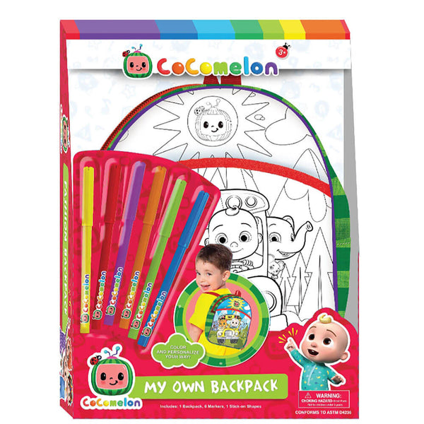 Cocomelon Colour Your Own Backpack Set