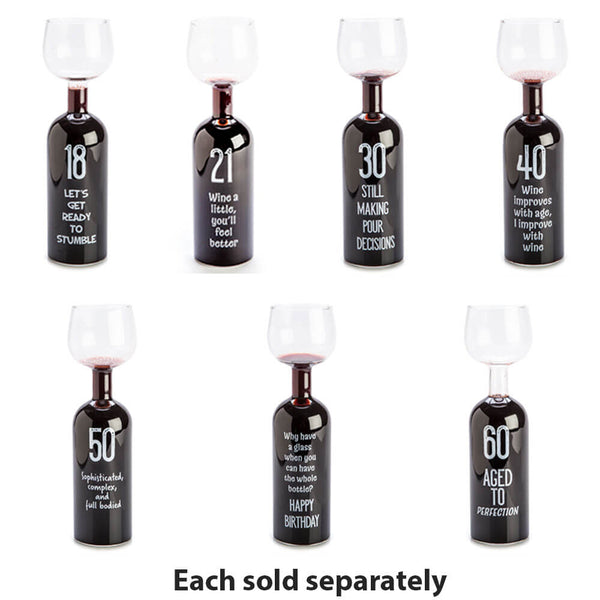 Happy Birthday Wine Bottle Glass