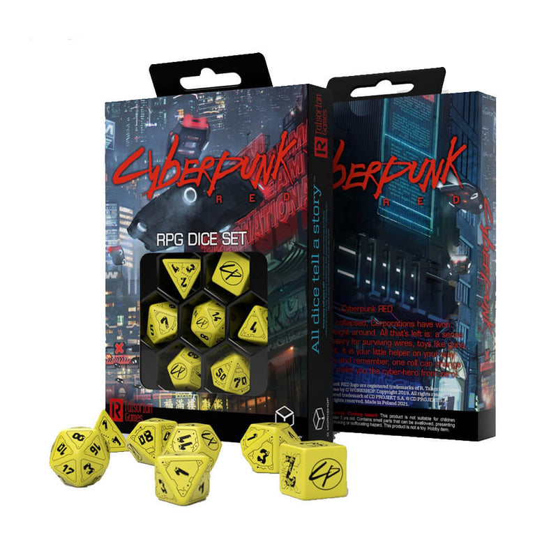 Q Workshop Cyberpunk Red Dice (lot de 7)