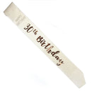 Anniversaire Or Rose sur Ceinture Blanche