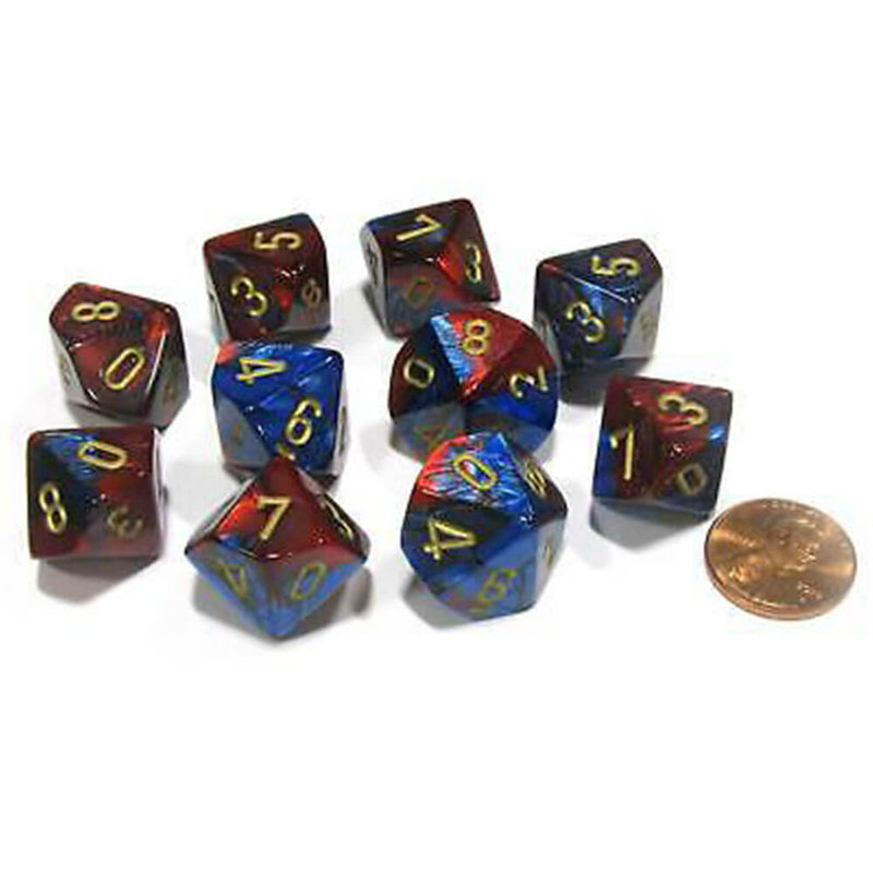 Chessex D10 Jeu de 10 matrices polyédriques Gemini