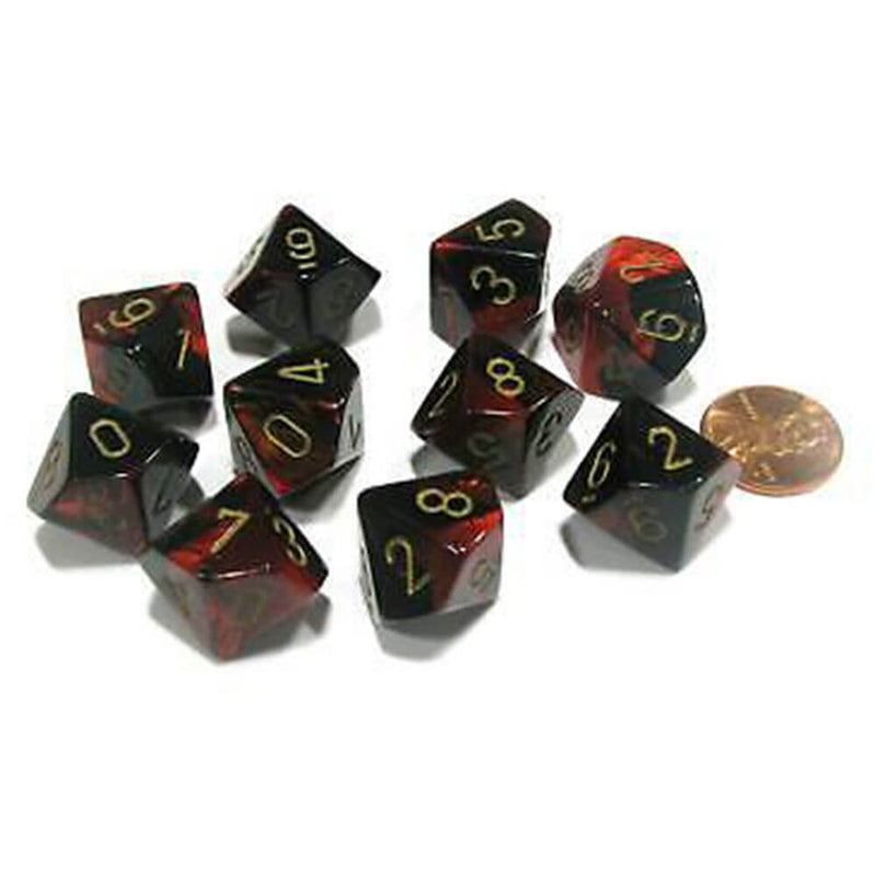 Chessex D10 Jeu de 10 matrices polyédriques Gemini