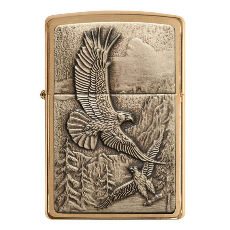 Zippo Brushed Brass Finish Lighter Where Eagles Dare