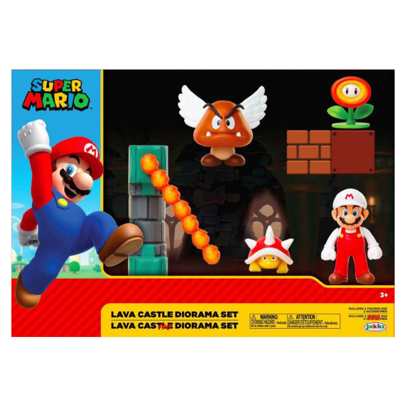 World of Nintendo 2.5" Lava Castle Diorama Set Fig (5 Fig)