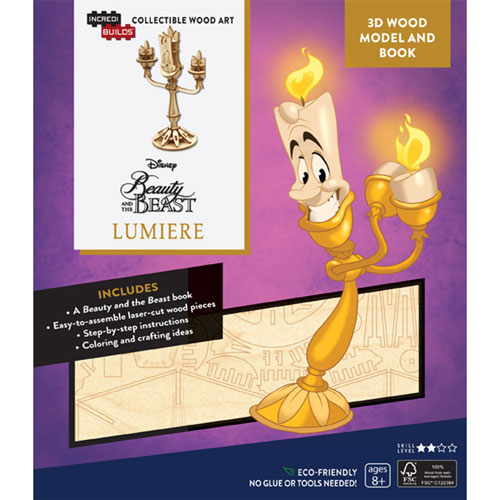 Incredibuilds Beauty & The Beast Lumiere 3D Wood Model/Book