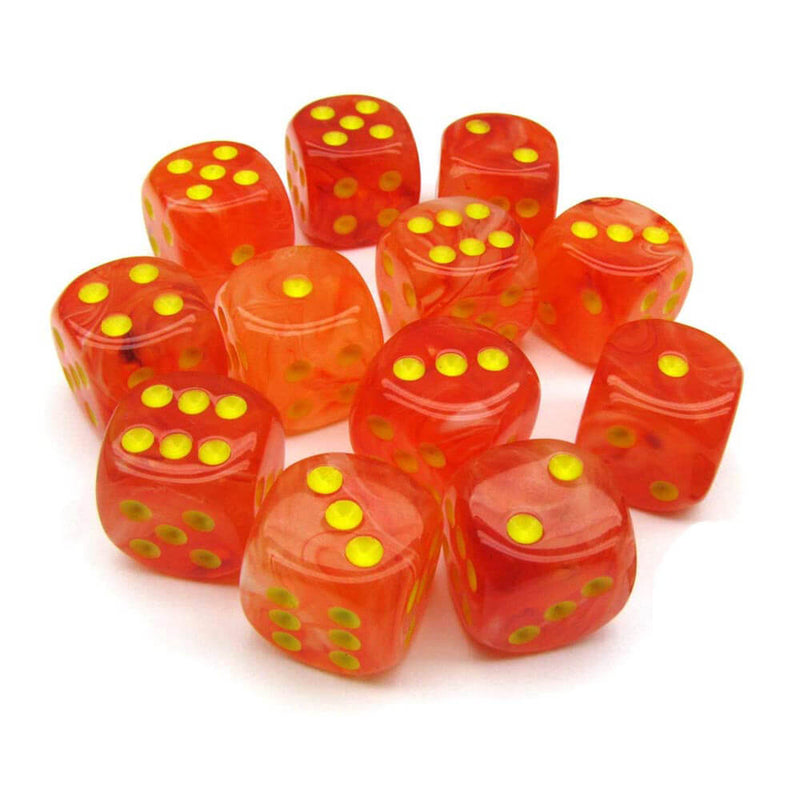 D6 Dice Ghostly Glow 16mm (12 dés)