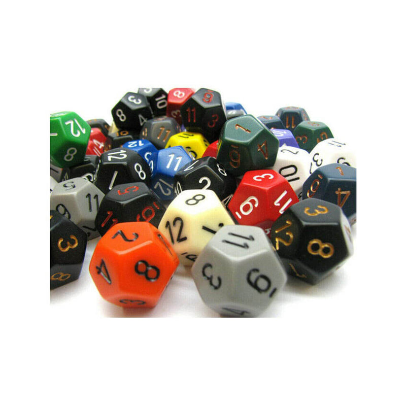 D12 Dice Assorted Loose Polyhedral (50 Dice)