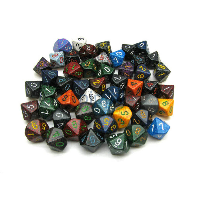 D10 dés polyédriques en vrac assortis (50 dés)