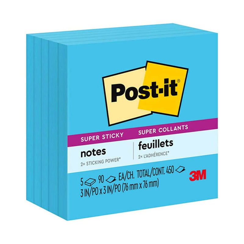 Feuillets super collants Post-it 76x76mm (paquet de 5)