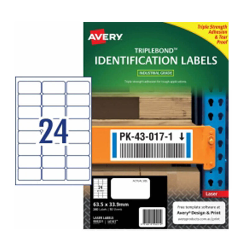 Lot de 10 étiquettes laser Avery Triplebond