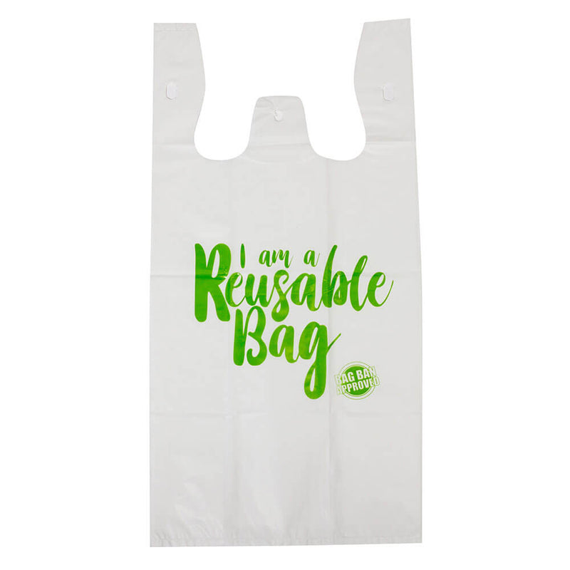 Capri Réutilisable Singlet Bags 36 Micron 100pk (Blanc)