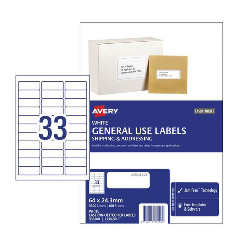 Avery Copier/Laser Label 100pk