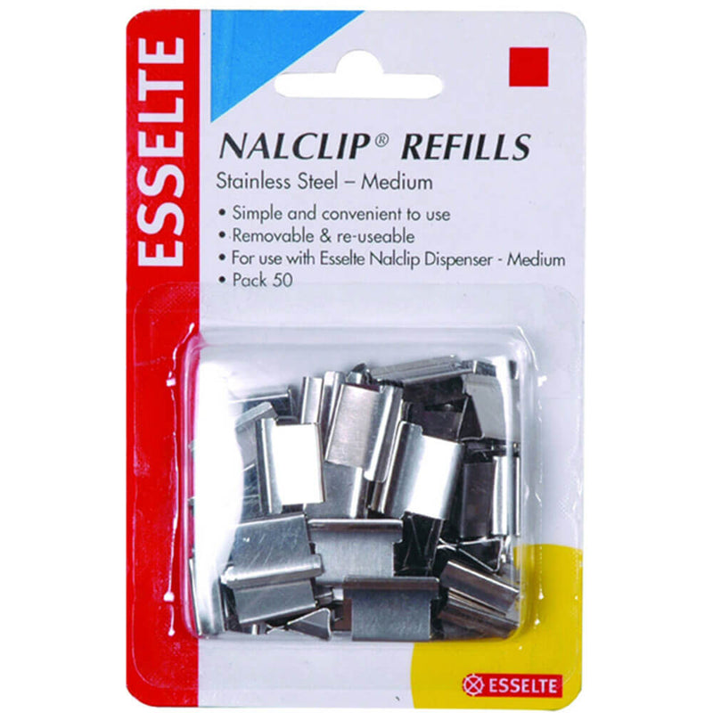 Recharges Esselte Nalclip en acier inoxydable