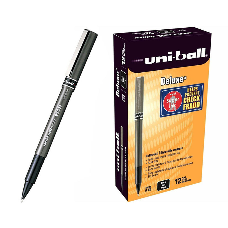 Uni-Ball Micro Deluxe Rollerball Pen 0.2mm (12-Pack)