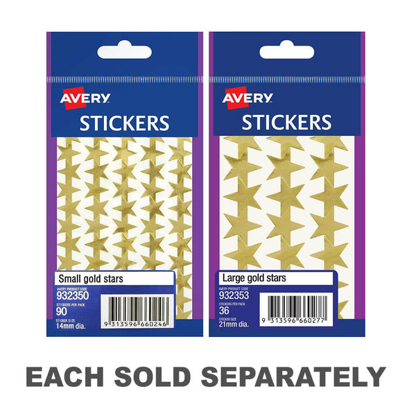 Avery F/P Gold Stars Label (Pack of 10)