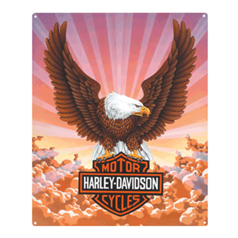 Plaque en métal gaufré Harley Davidson découpée à l'emporte-pièce